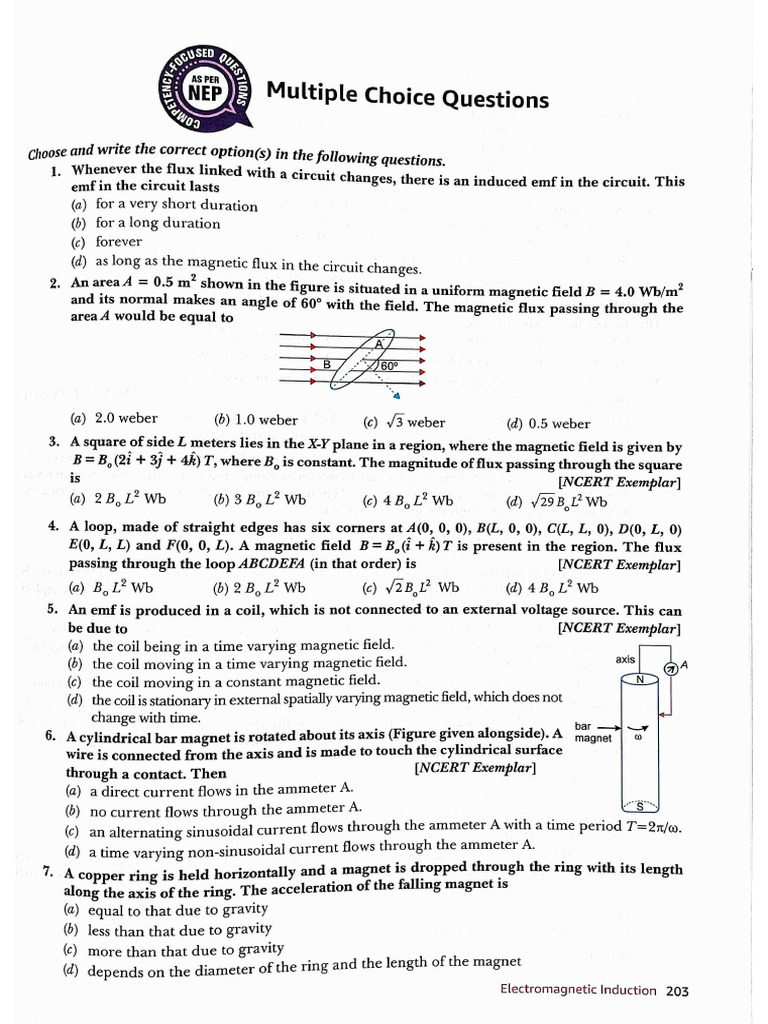 Electromagnetic Induction Questions | PDF