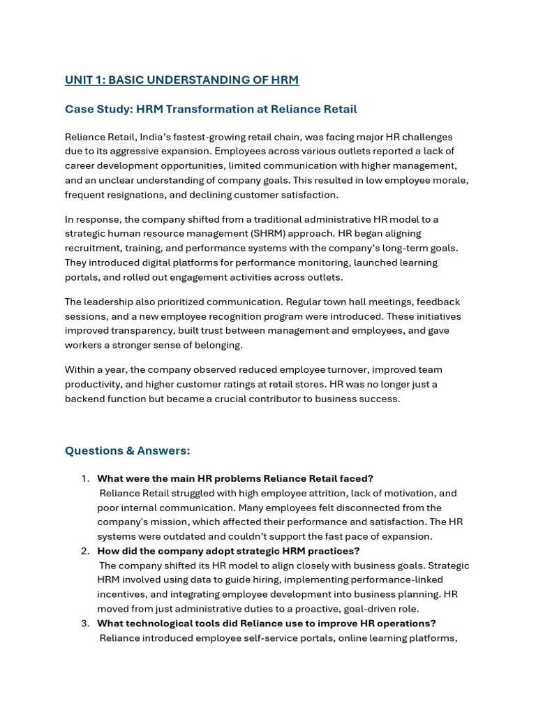 Case Study HRM Transformation at Tata Motors | PDF | Recruitment ...