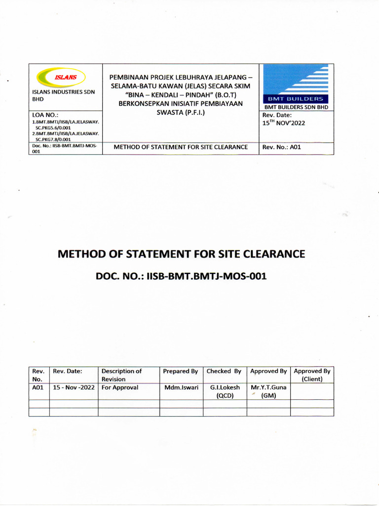 Site Clearance Statement | PDF