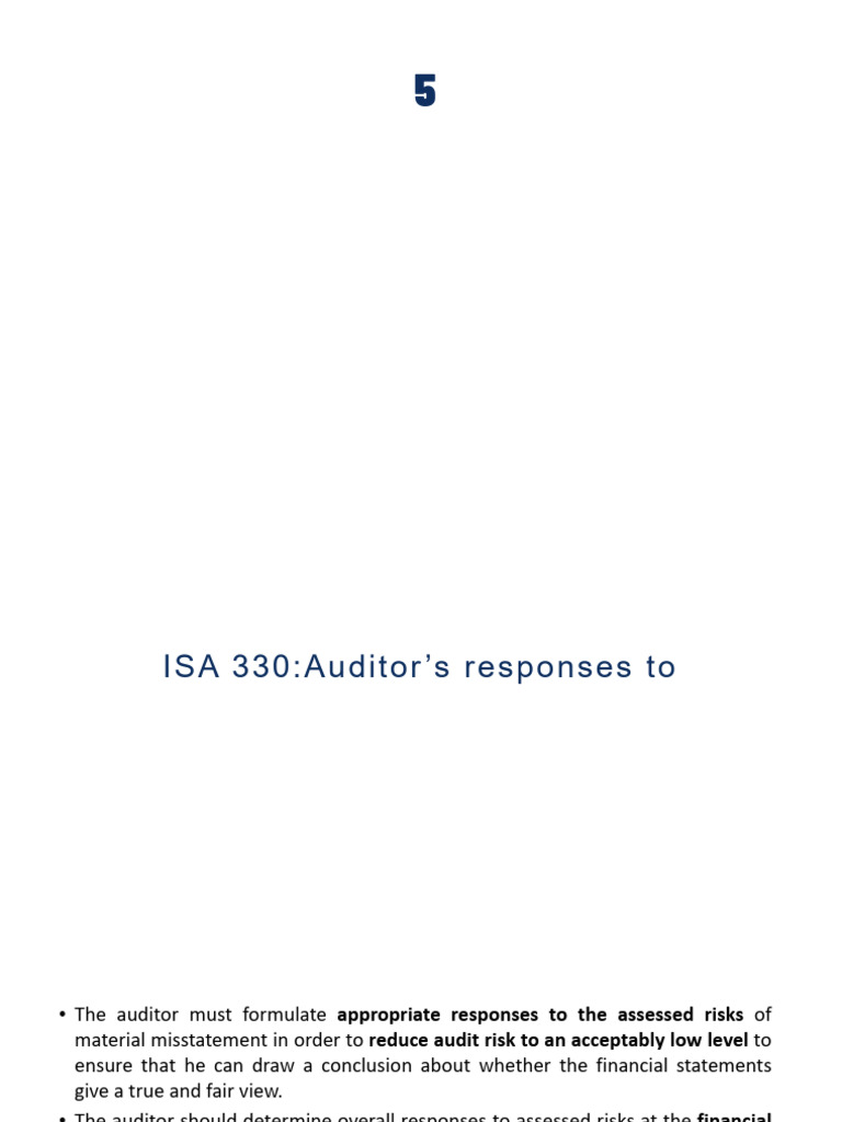 305-Auditing and Assurance-5 - 30 November 25 - IsA 330 and ISA 500 ...
