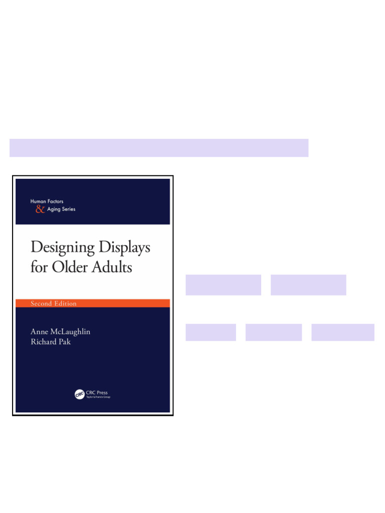 Designing Displays for Older Adults 2nd Second Edition Anne McLaughlin ...