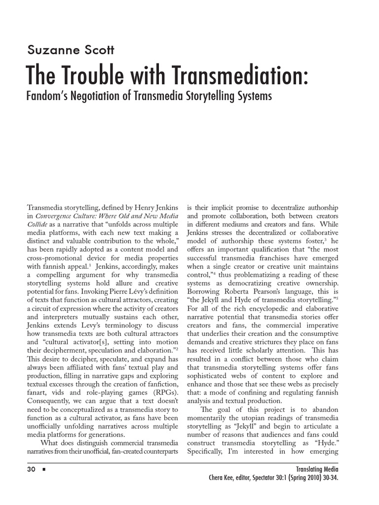 Suzanne Scott - The Trouble With Transmediation | PDF | Narrative