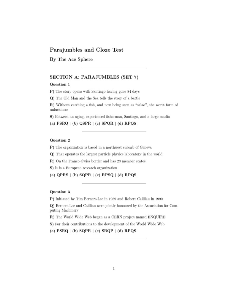 Parajumbles_Cloze_Set7 | PDF | Artificial Intelligence | Intelligence ...
