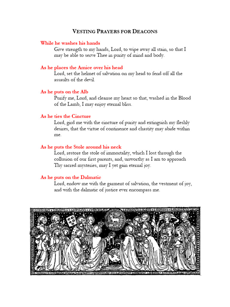 Vesting Prayers for Deacons | PDF
