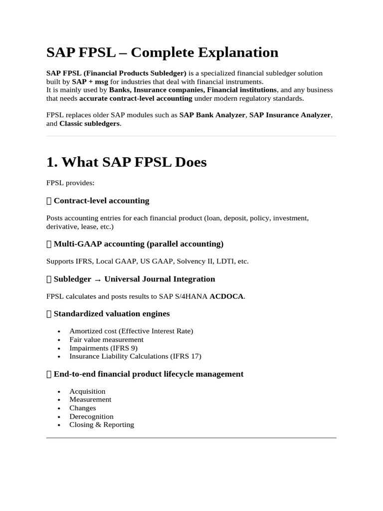 SAP FPSL | PDF | Fair Value | International Financial Reporting Standards