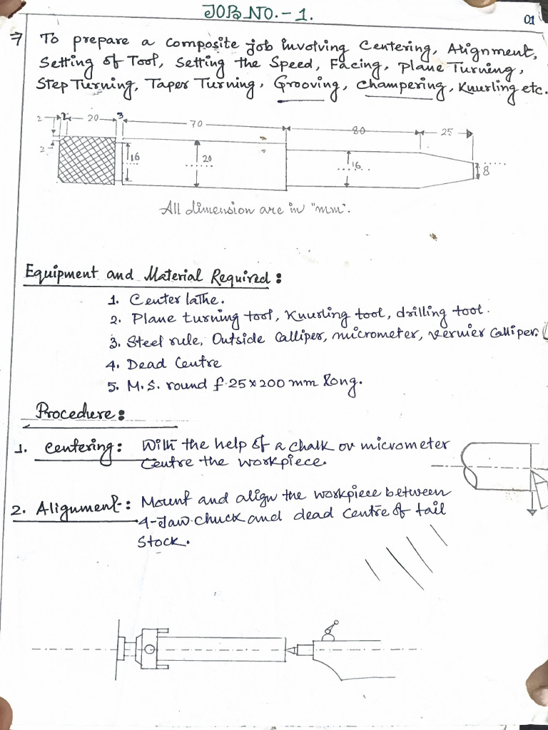 Machine Shop Job Writing | PDF