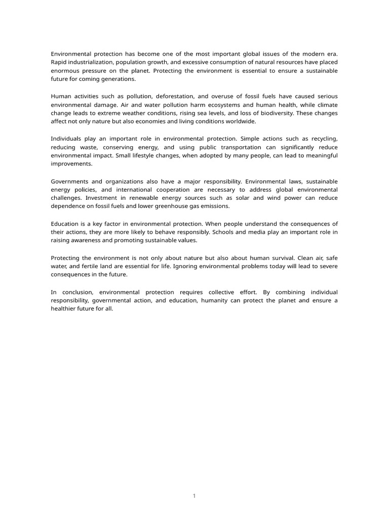 Environmental Protection – Extended Document | PDF