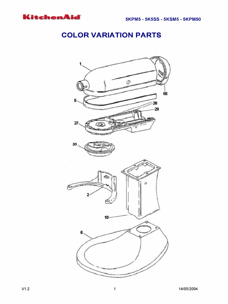 Kitchenaid KPM5 Despiece | PDF