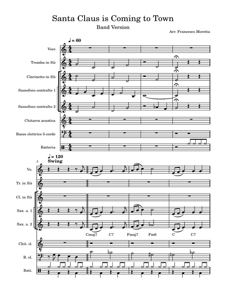 Santa Claus is Coming to Town Arrangement | PDF