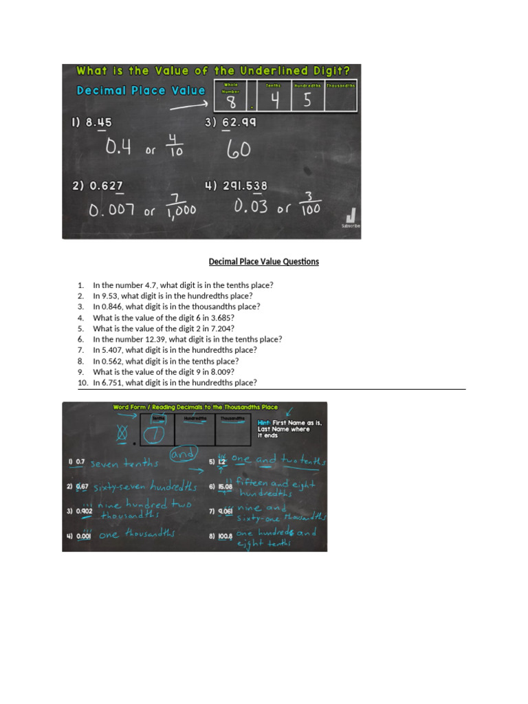 Decimal Notes | PDF