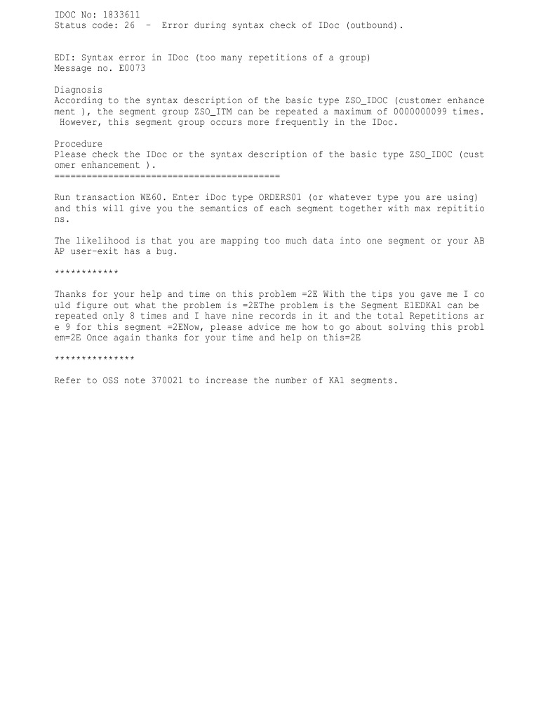 IDoc Error: Syntax Check Issue | PDF | Computers