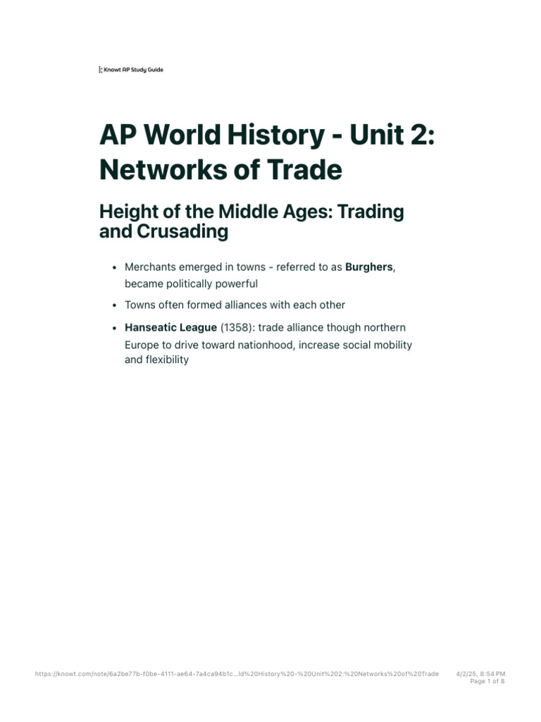 Trade Networks in AP World History | PDF | Mongol Empire | Silk Road