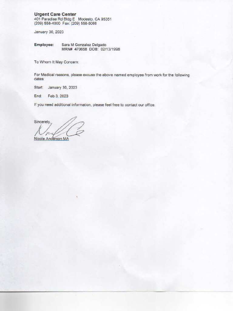 Employee Medical Leave Notification | PDF