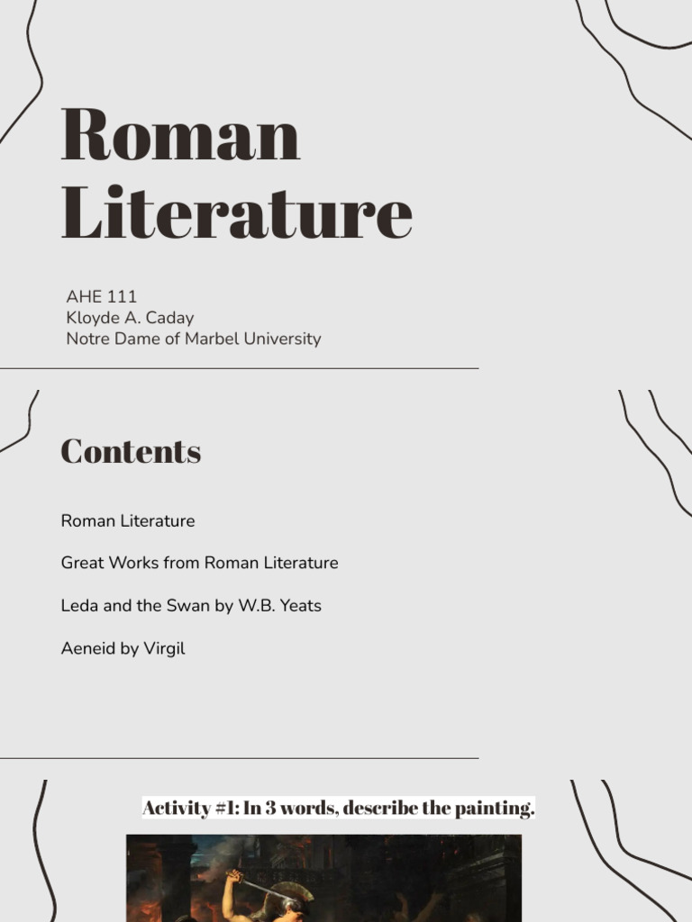 Overview of Roman Literature | PDF | Aeneas | Aeneid