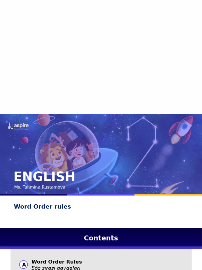 English Word Order Rules Explained | PDF | Verb | Subject (Grammar)