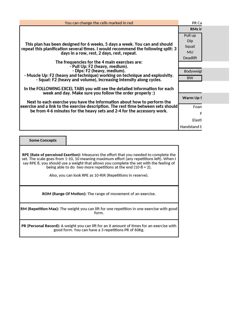 6-Week Strength Training Plan | PDF | Physical Exercise | Strength Training
