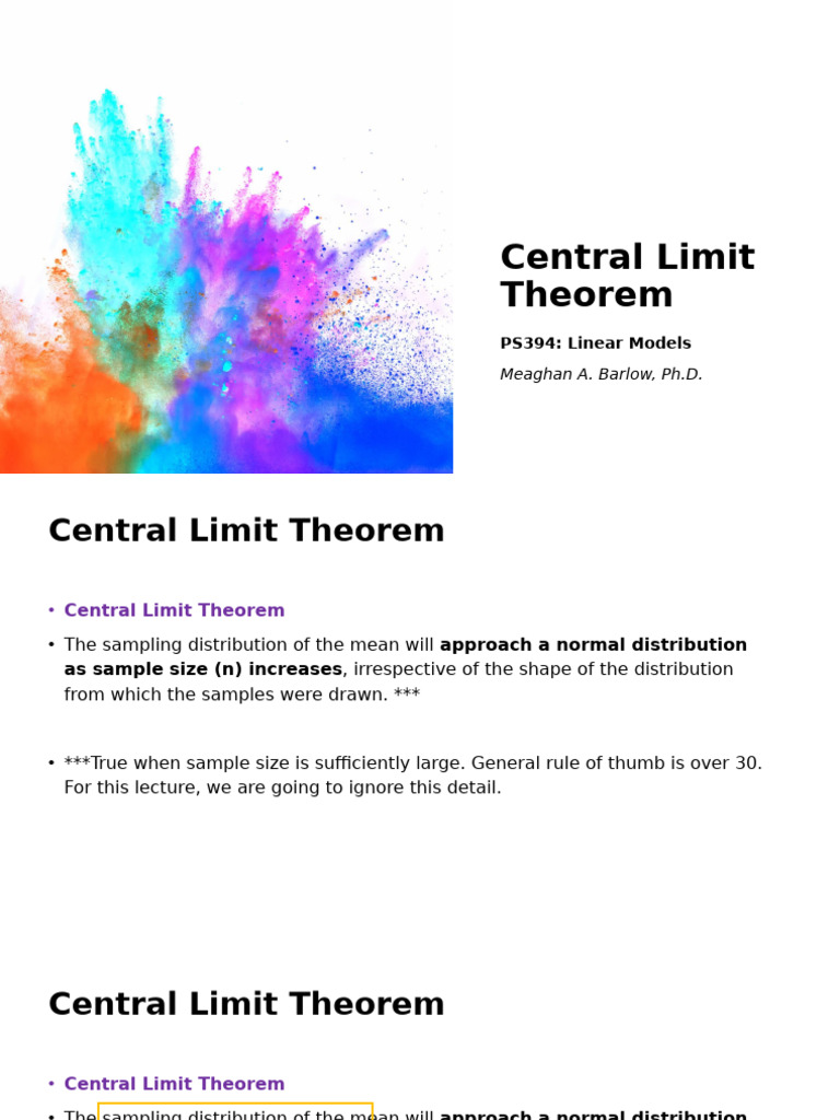 Understanding the Central Limit Theorem | PDF | Statistical Inference ...