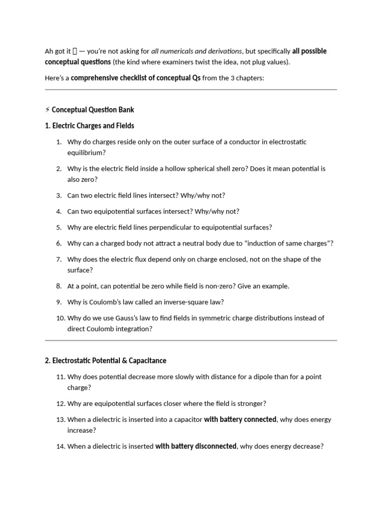 Imp Questions of First 3 Chapters Covering All Concepts | PDF ...