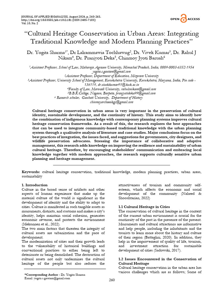 Integrating Tradition in Urban Heritage Conservation | PDF ...