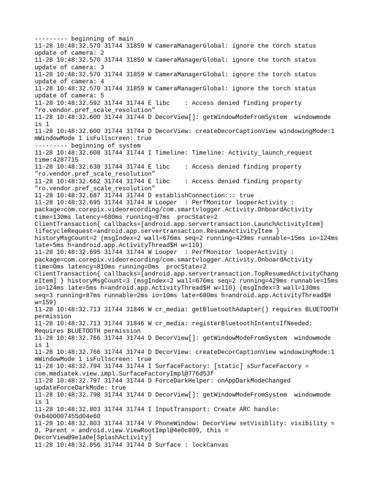 Camera and System Log Errors | PDF | Computer Programming | Computing