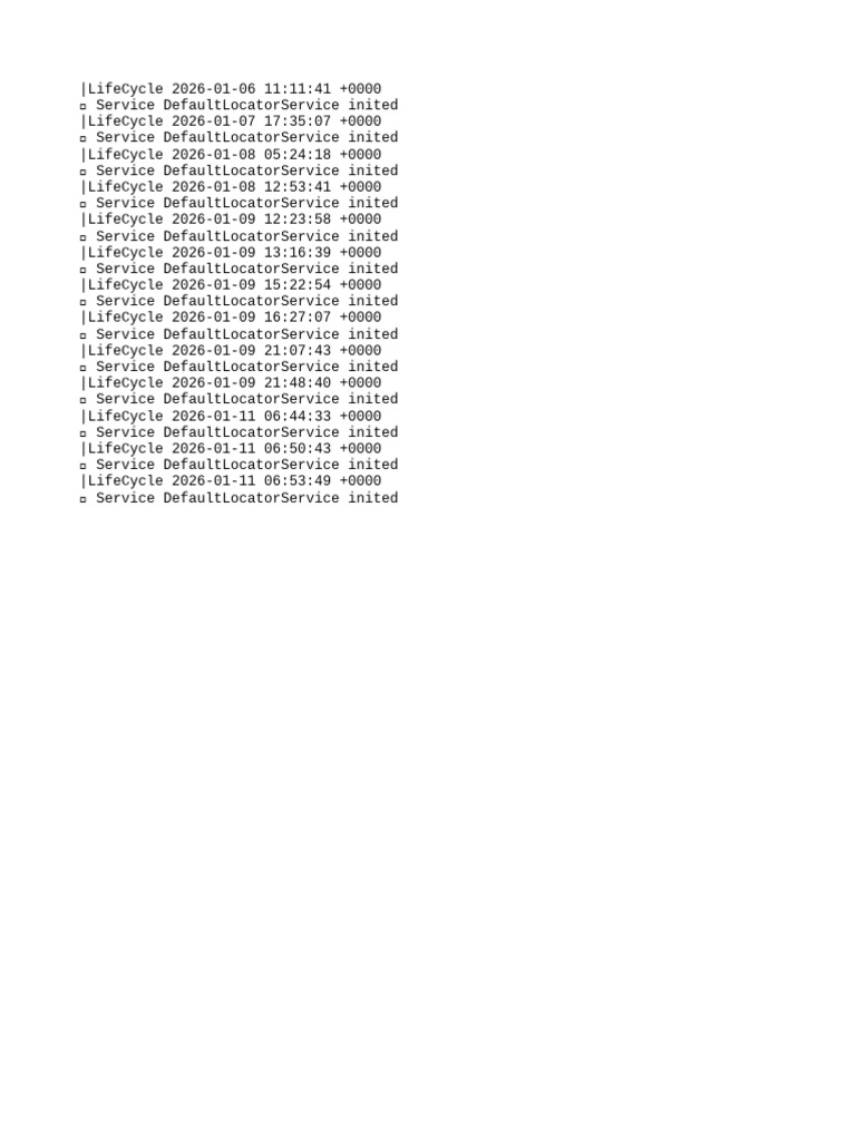 DefaultLocatorService Initialization Log | PDF