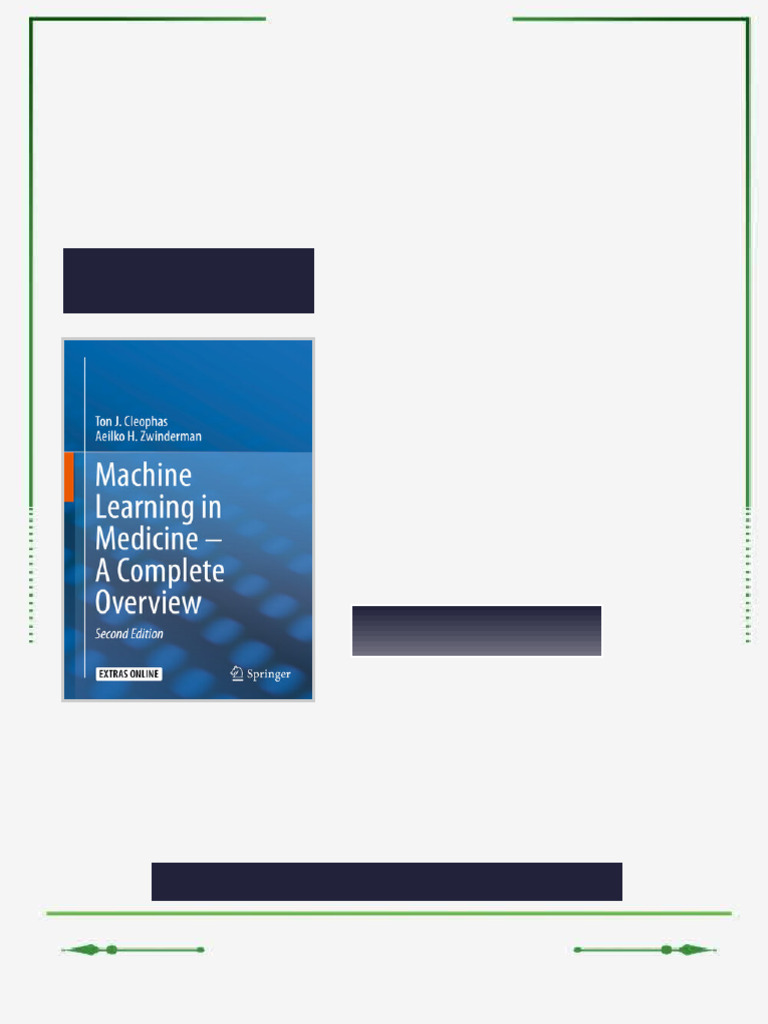 Machine Learning in Medicine A Complete Overview 2nd Edition Ton J ...
