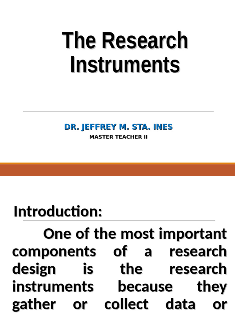 Types of Research Instruments Explained | PDF | Validity (Statistics ...