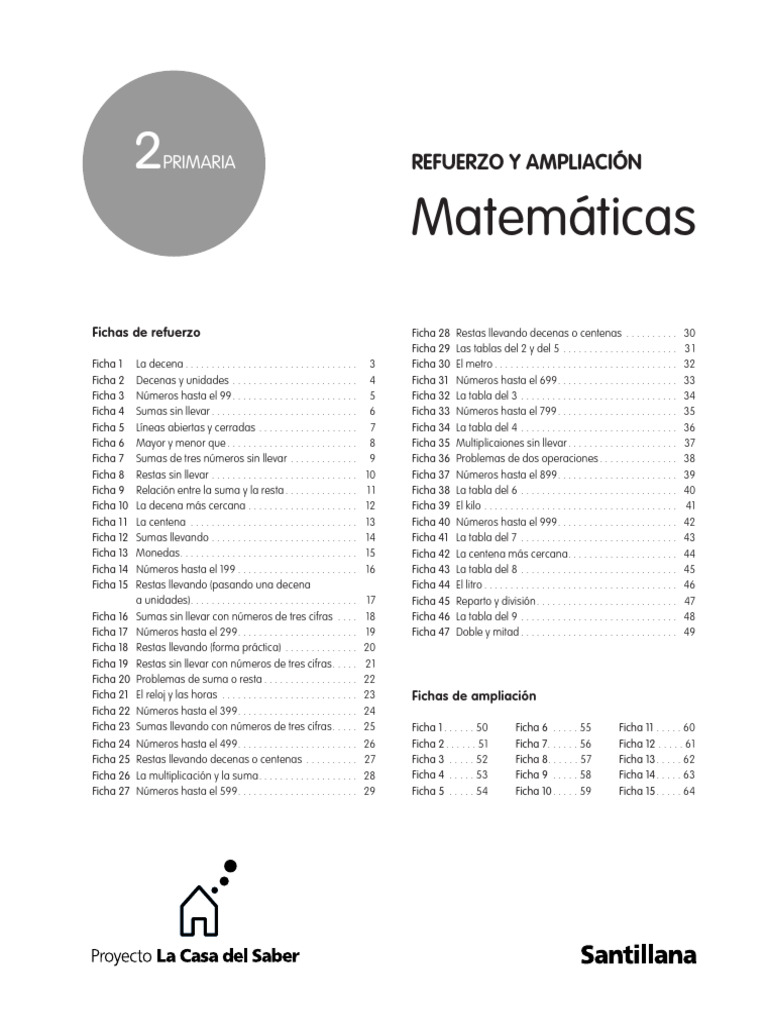 Fichas de Matemáticas para 2º Primaria | PDF
