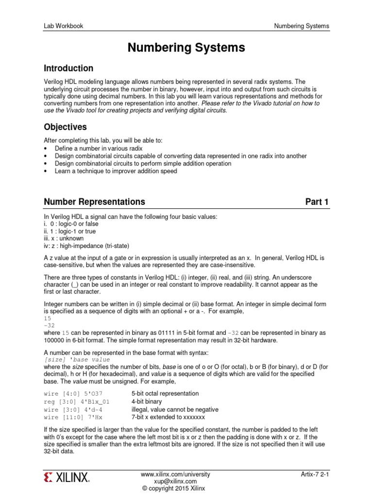 Numbering Systems Lab Workbook | PDF | Binary Coded Decimal | Hardware ...