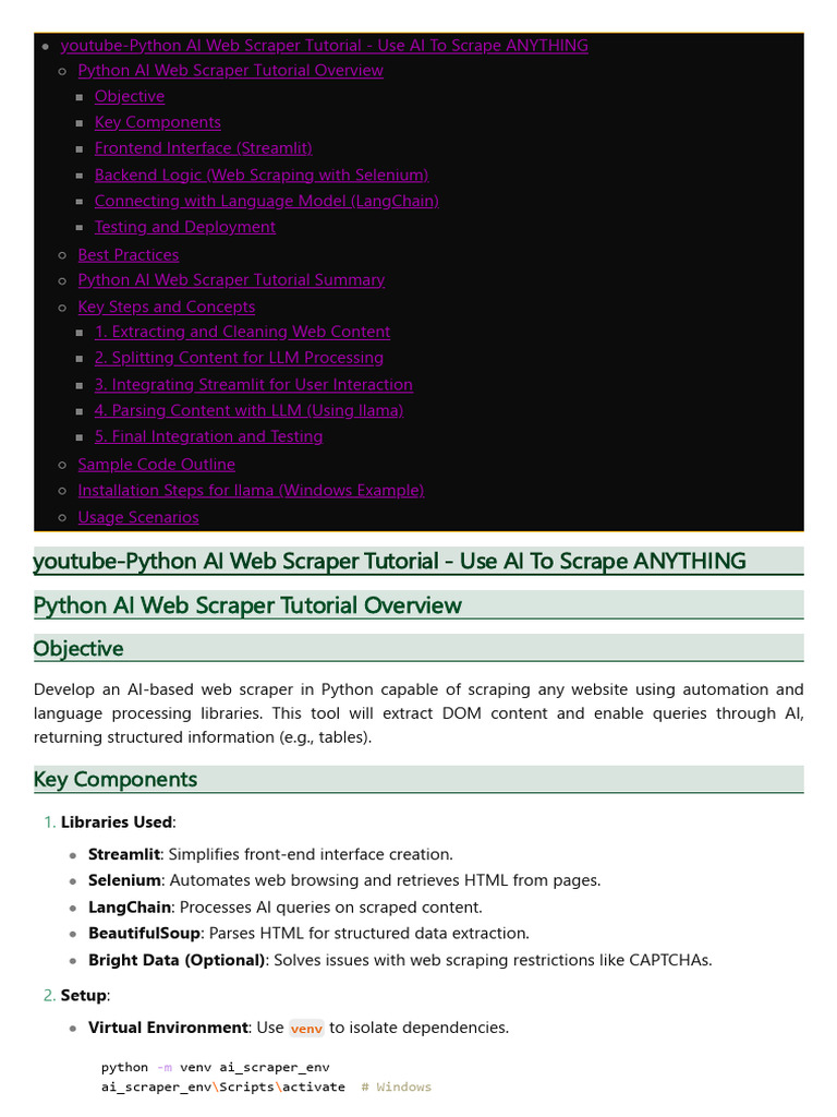 AI-Powered Python Web Scraper Guide | PDF | World Wide Web | Internet & Web