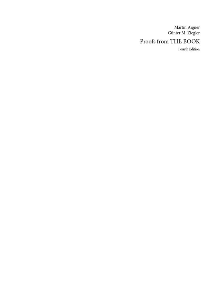 Proofs from The Book: Fourth Edition | PDF | Mathematics | Mathematical ...