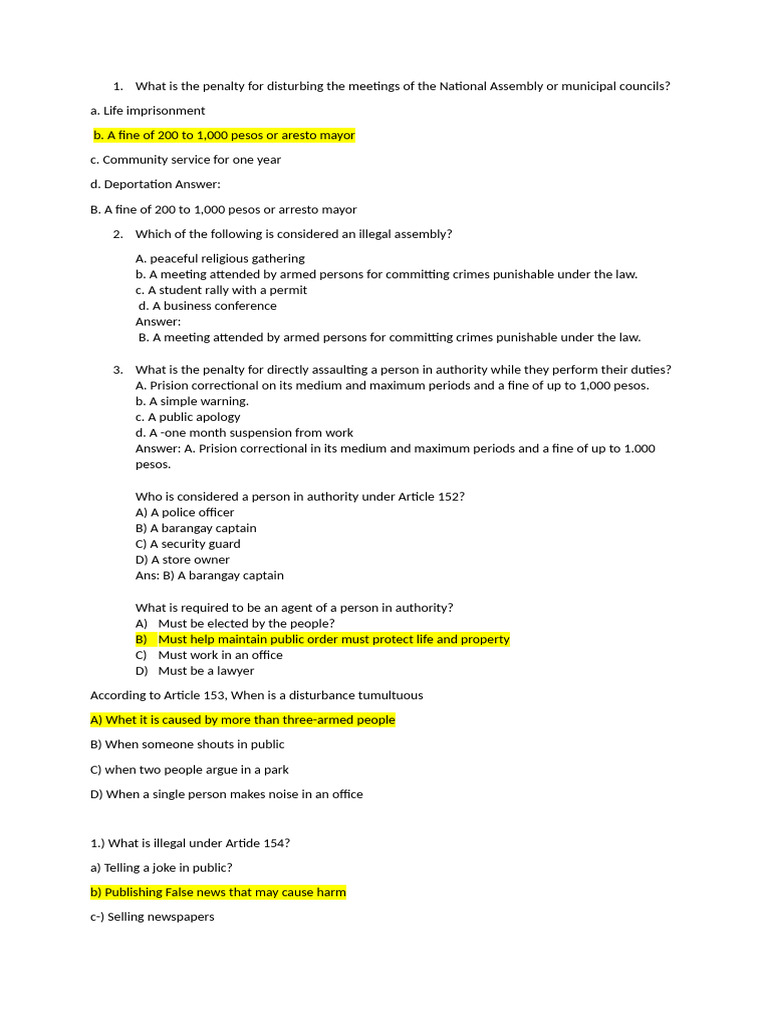 Penalties for Disturbing Assemblies and Authority | PDF