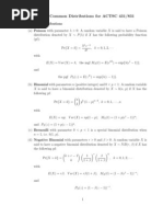 Table Common Distributions