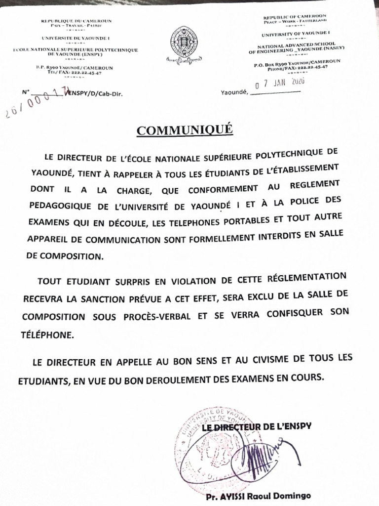 Interdiction Des Téléphones | PDF