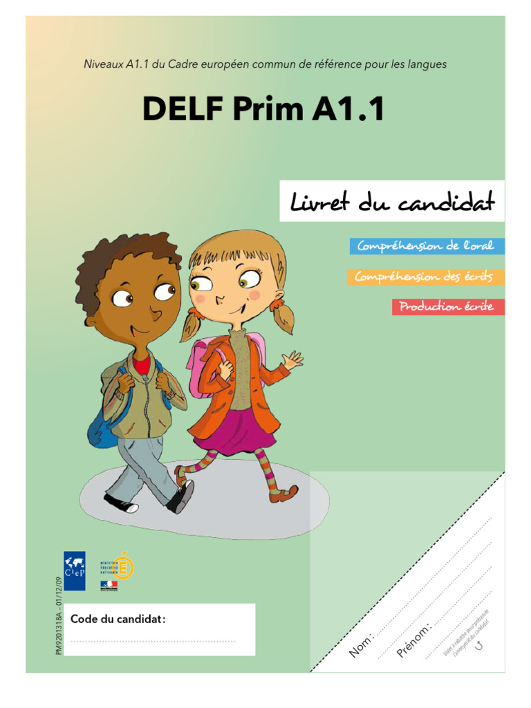 Guide DELF Prim A1.1 : Épreuves et Consignes | PDF