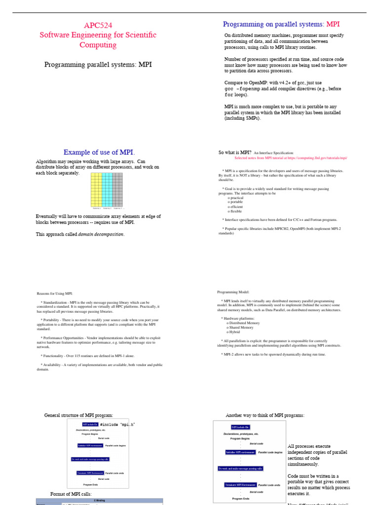 Software Engineering Graduate Course Lecture16_MPI | PDF | Message ...