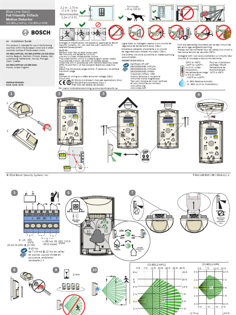 BoschISCBDL2WP12GUserManualA1 PDF Electrical Components Wire