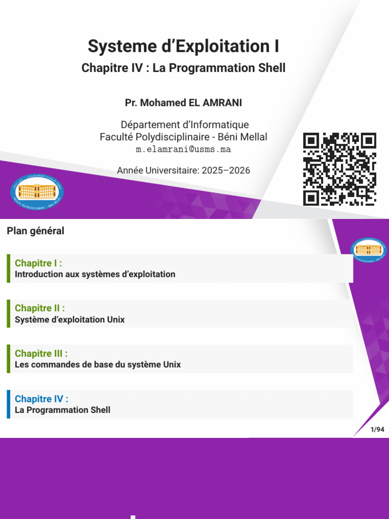 Programmation Shell : Variables et Commandes | PDF | Structure de ...