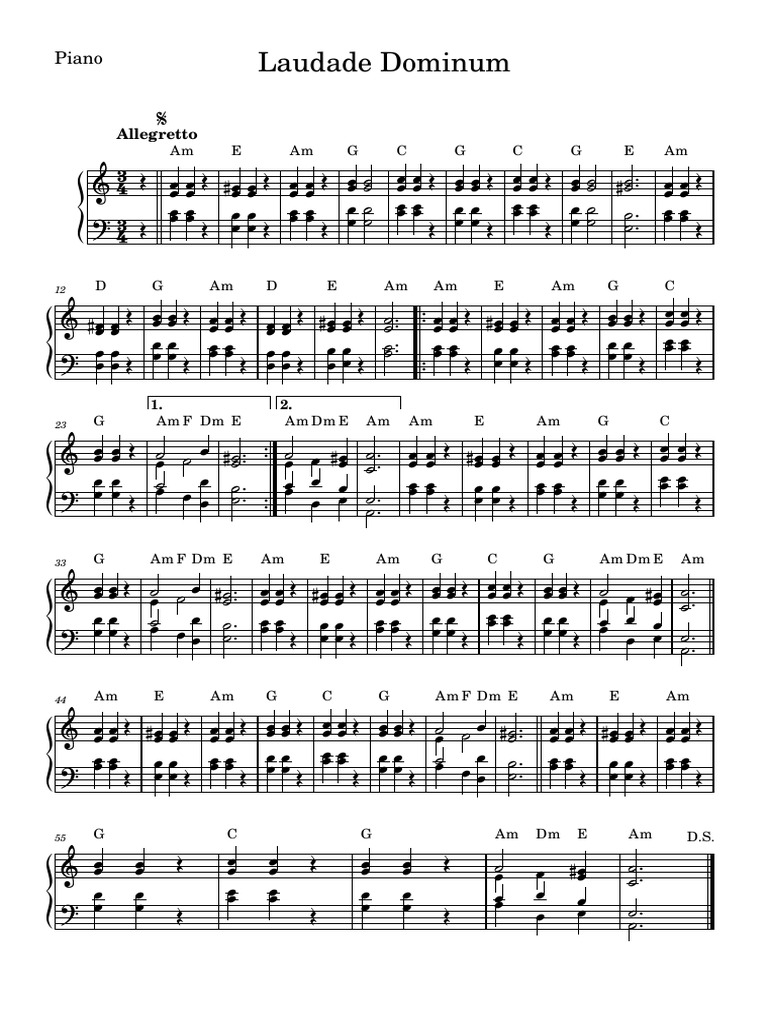 Laudade Dominum Piano | PDF