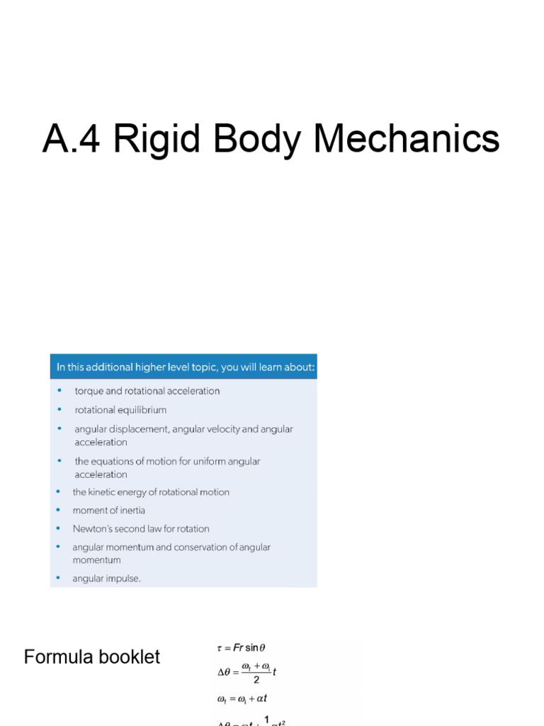 Rigid Body Mechanics: Rotational Dynamics | PDF | Rotation Around A ...