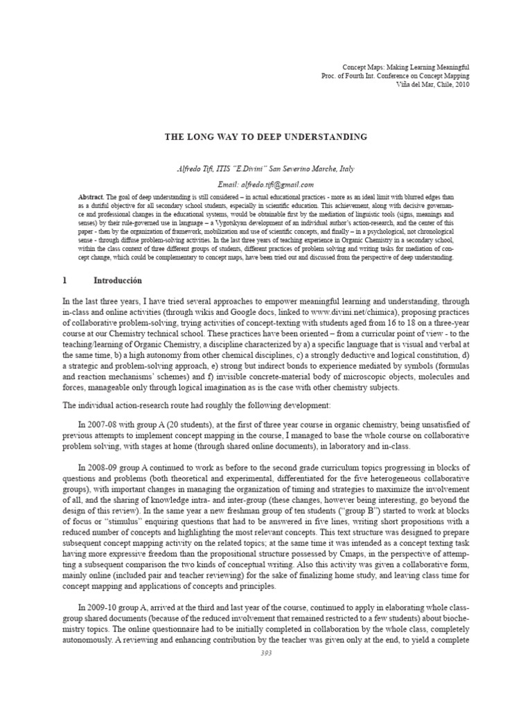 Enhancing Deep Understanding in Chemistry | PDF | Thought | Concept