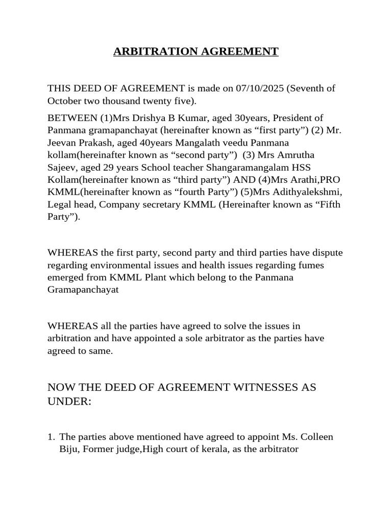 Arbitration Agreement | PDF