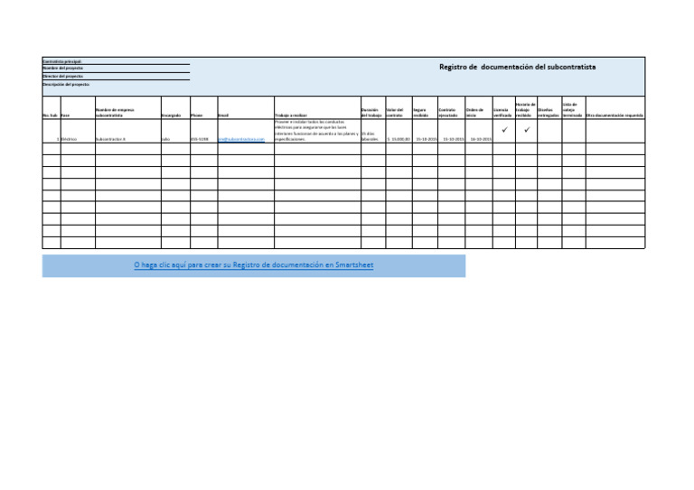 Subcontractor Documentation Tracker-ES | PDF
