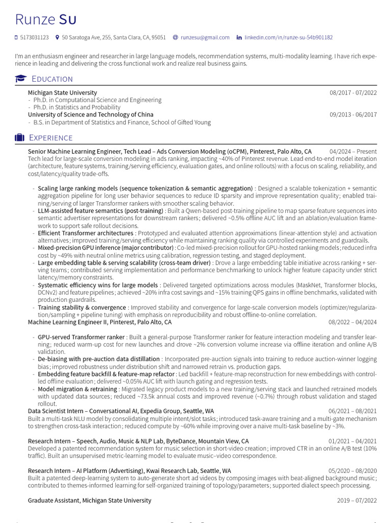 Machine Learning Engineer Resume | PDF | Deep Learning | Applied ...