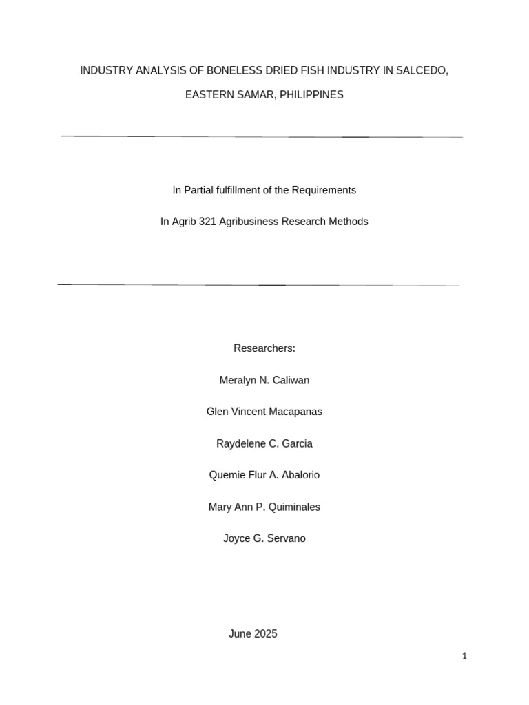 Boneless Dried Fish Industry Analysis | PDF | Sustainability | Overfishing