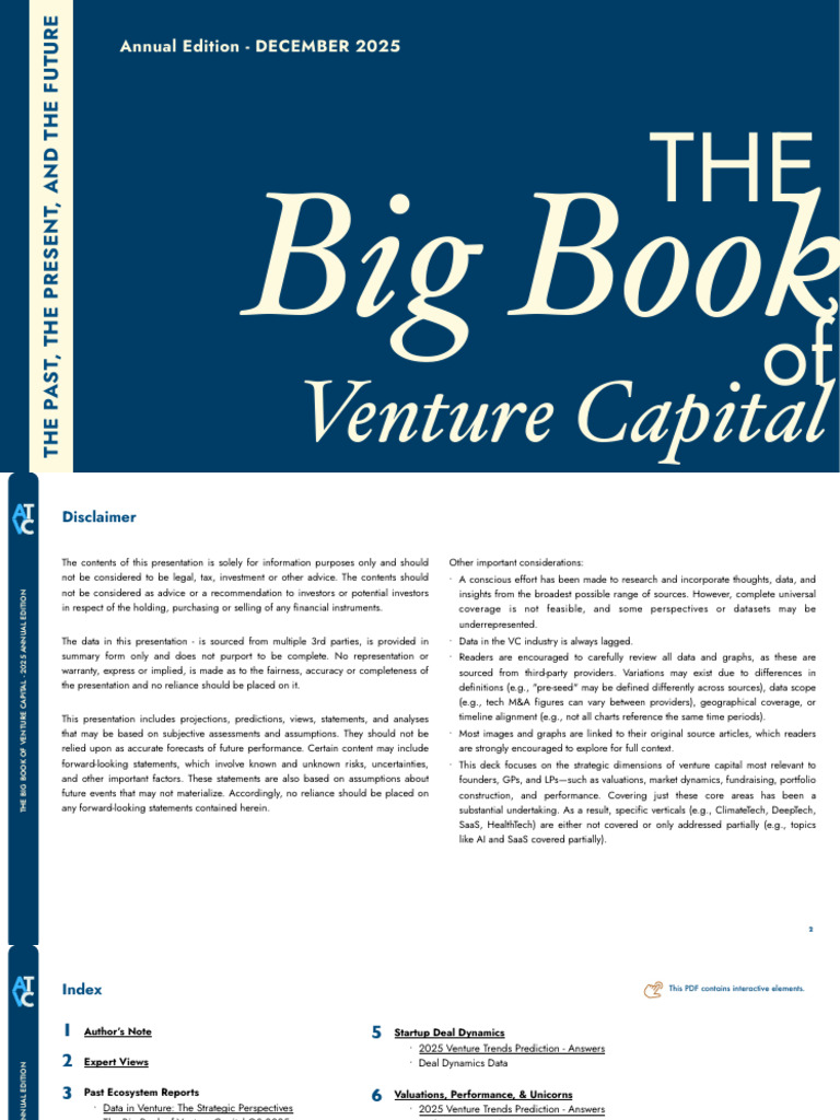 The Big Book of Venture Capital 2025 Annual Edition 1766686615 | PDF ...