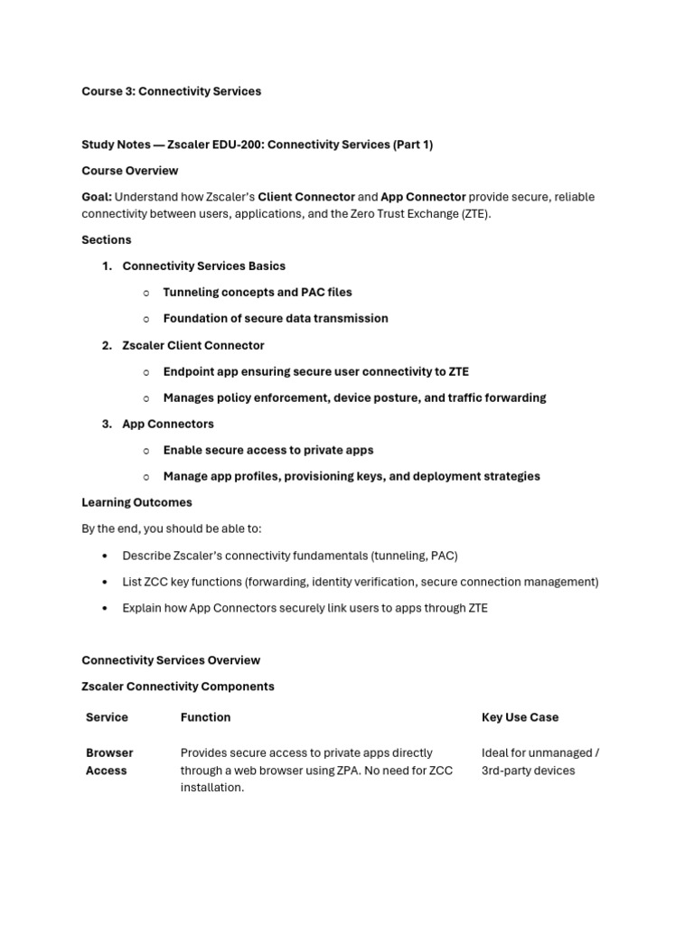 Zscaler Connectivity Services Overview | PDF | Proxy Server | Computer ...