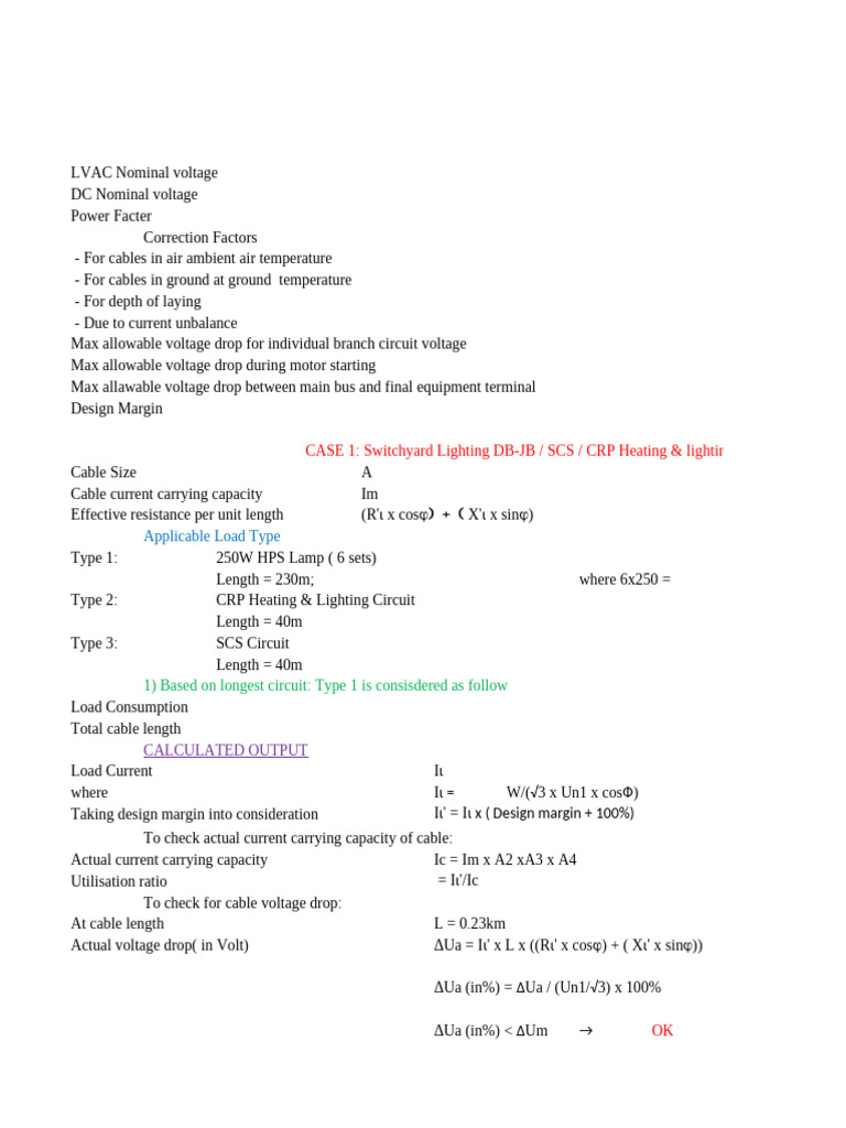 Cable Voltage Drop Calculations Guide | PDF | Physical Quantities ...