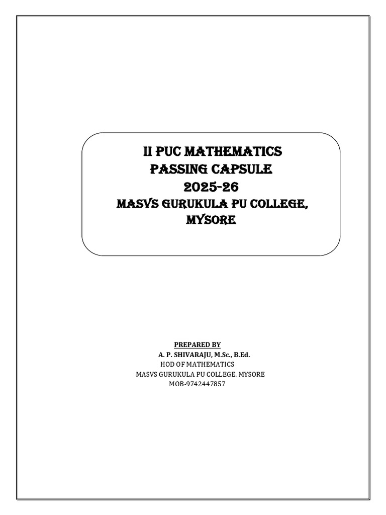 II PUC Mathematics Question Paper Blueprint | PDF | Integral | Function ...