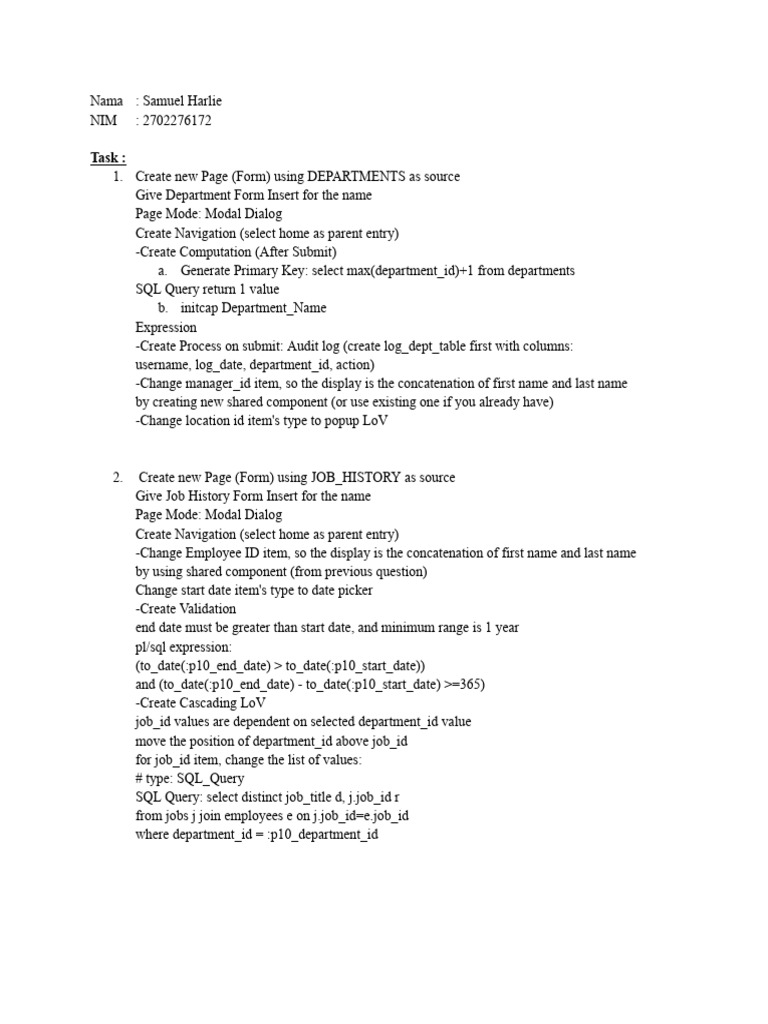 Department and Job History Form Setup | PDF | Sql | Software Engineering